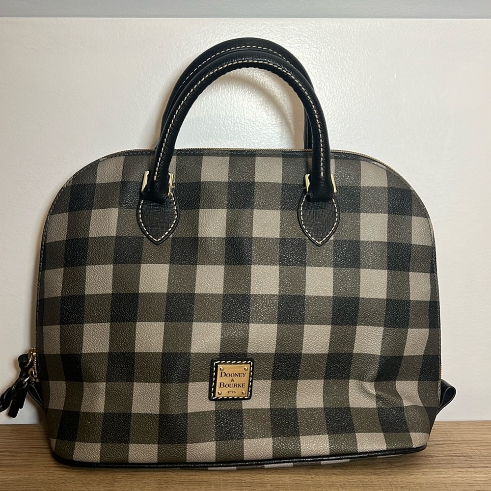 Dooney & Bourke Black and Tan Checkered Bag